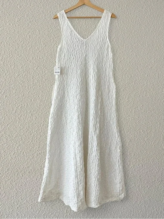 Free People Ivory Textured V-Neck Maxi Dress - Picture 6 of 7